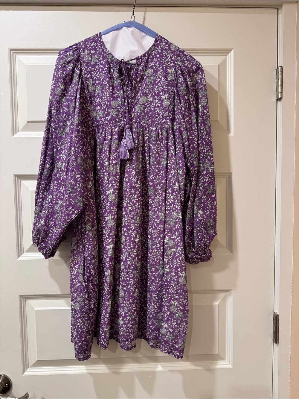 Mille purple floral mini over the knee dress